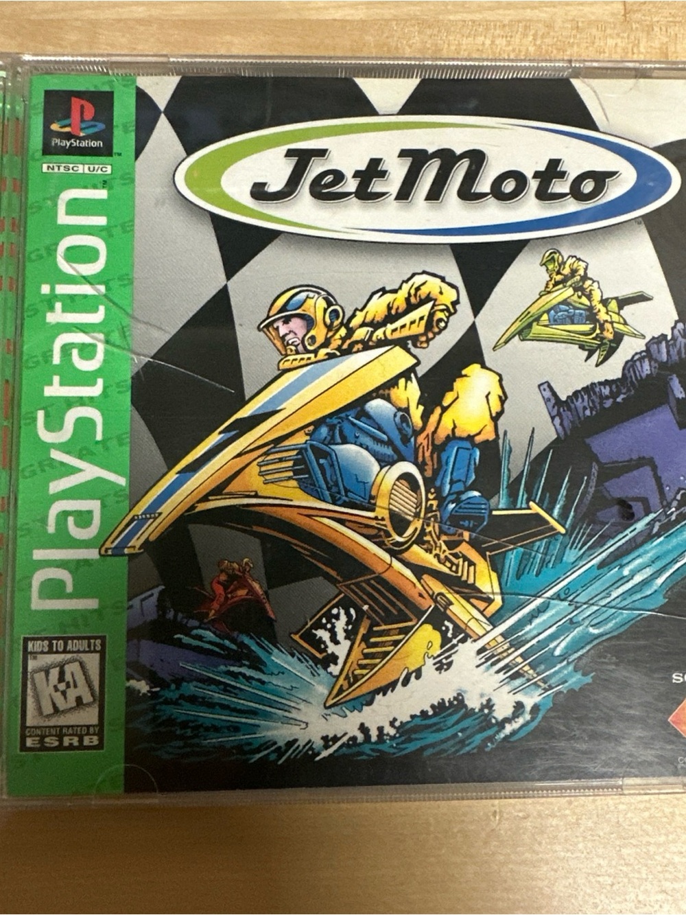 Sony Jet Moto Video Game - Green and Yellow Cover Art